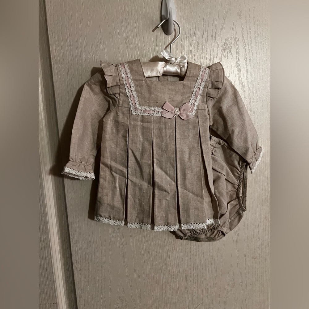 3 piece dress/bloomers/bonnet set NWT